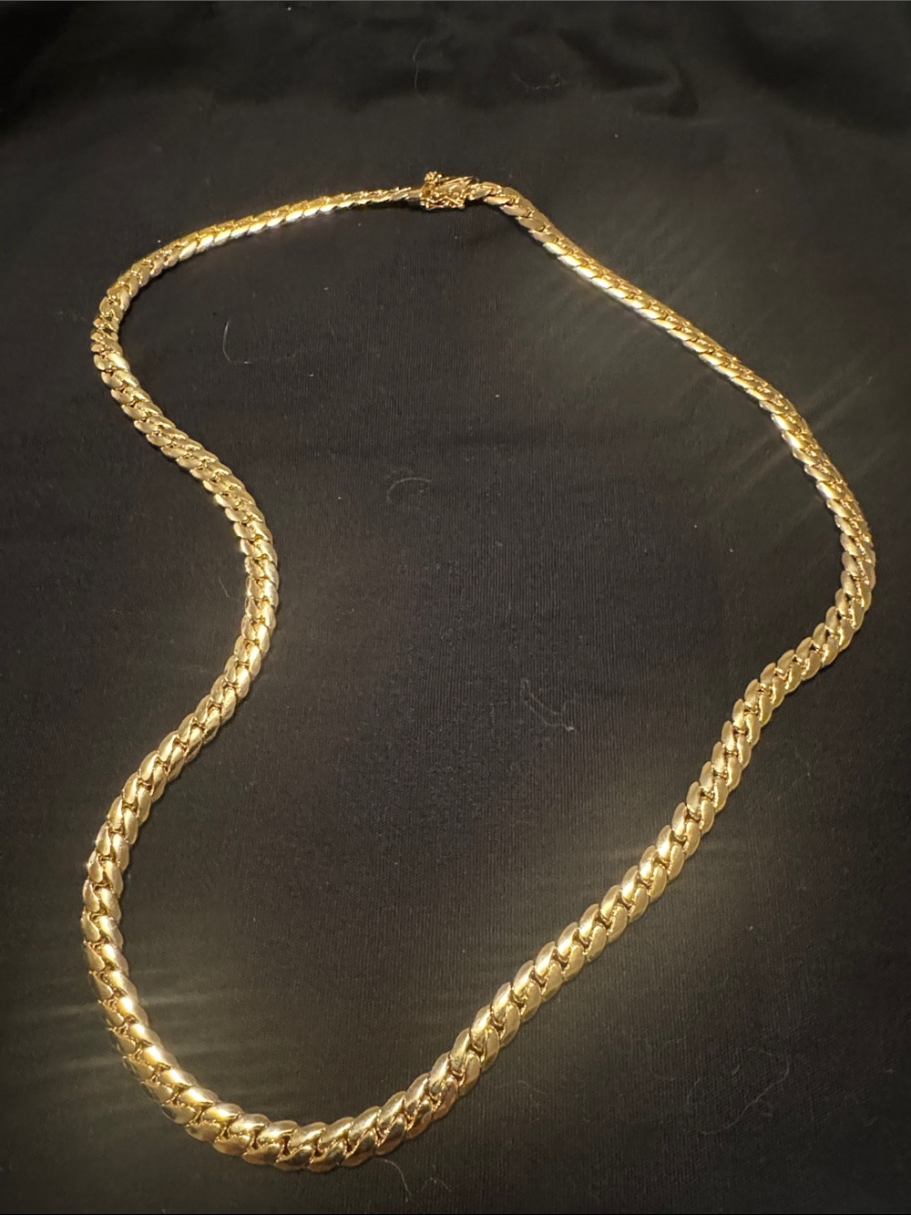 Gold Tone Curb Chain Necklace